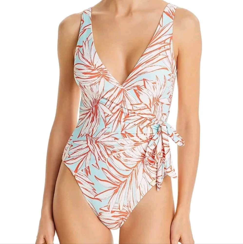 Vince Camuto Printed Side-Tie One Piece Swimsuit